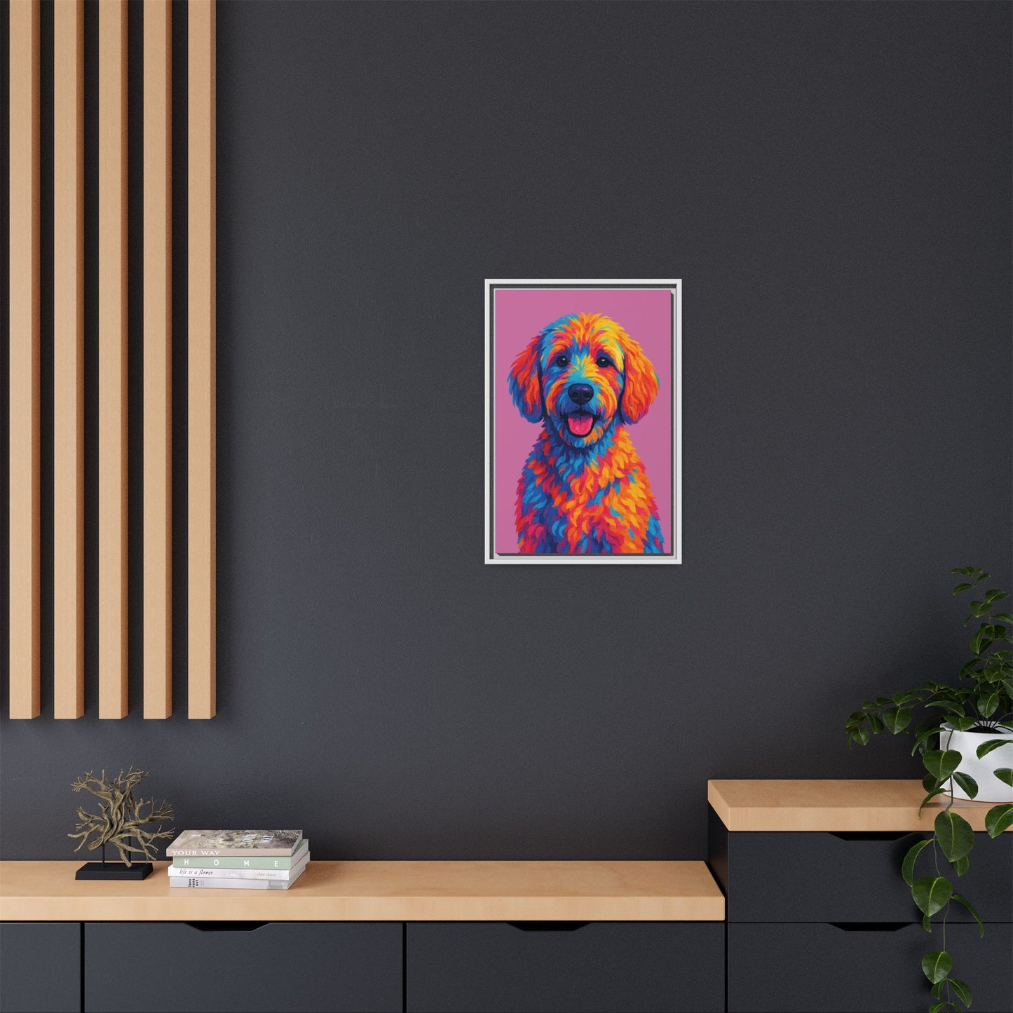 Matte Canvas, Framed (Multi-color) - The Pup Factory - Azalea Goldendoodle
