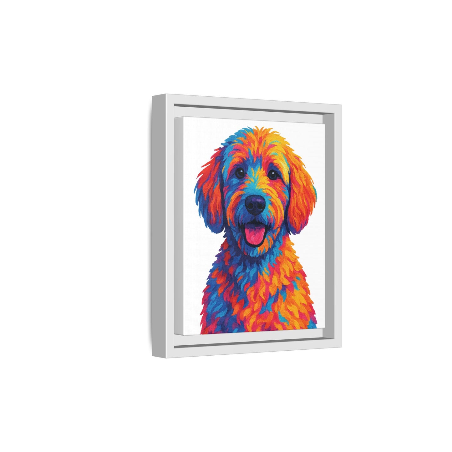Matte Canvas, Framed (Multi-color) - The Pup Factory - White Goldendoodle