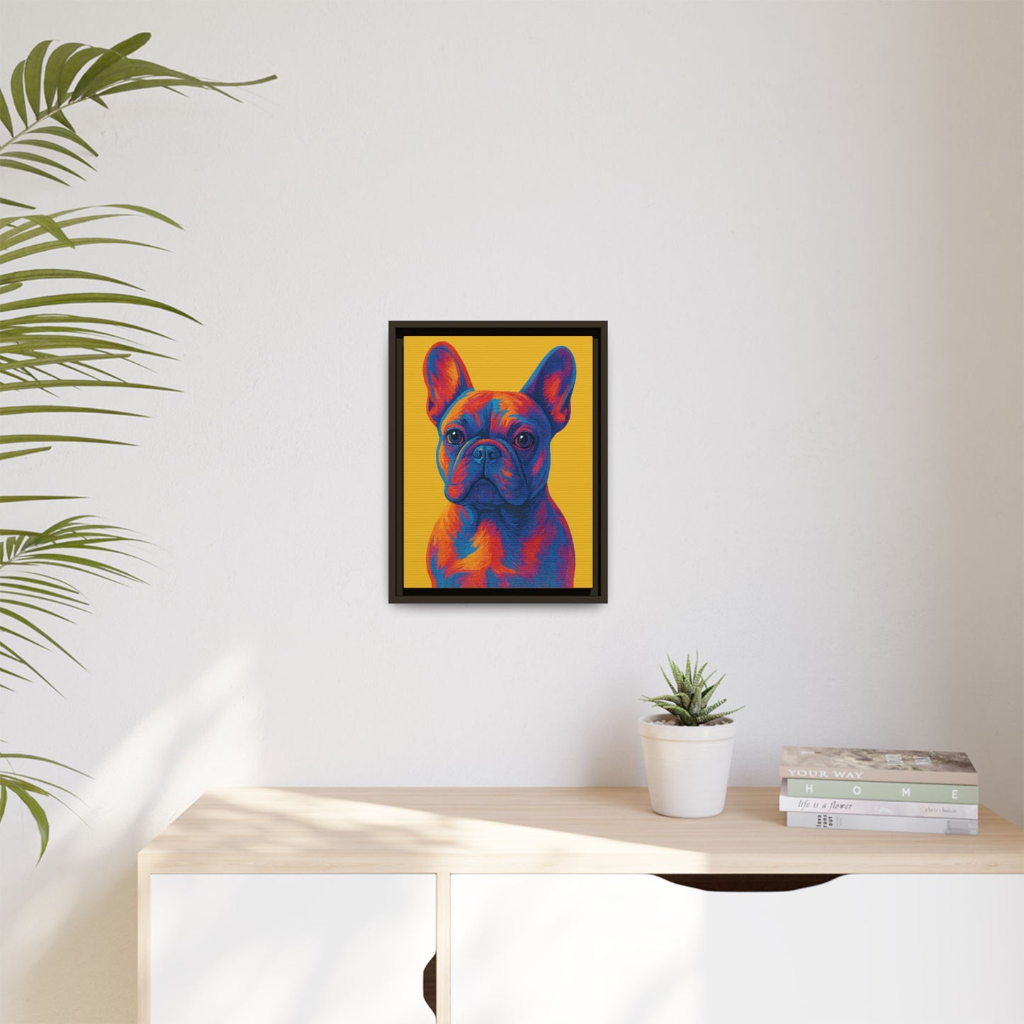 Matte Canvas, Framed (Multi-color) - The Pup Factory - Yellow Frenchie