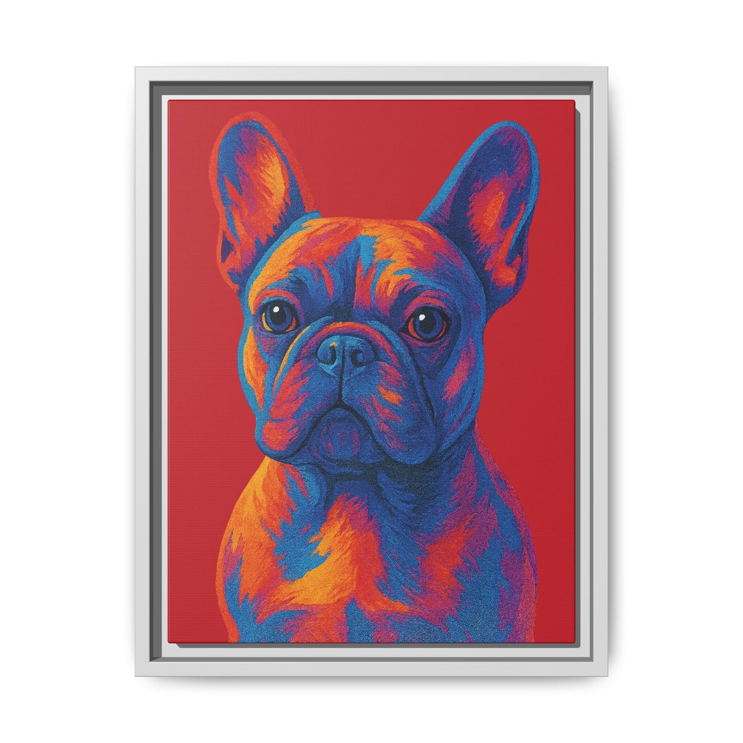 Matte Canvas, Framed (Multi-color) - The Pup Factory - Red Frenchie