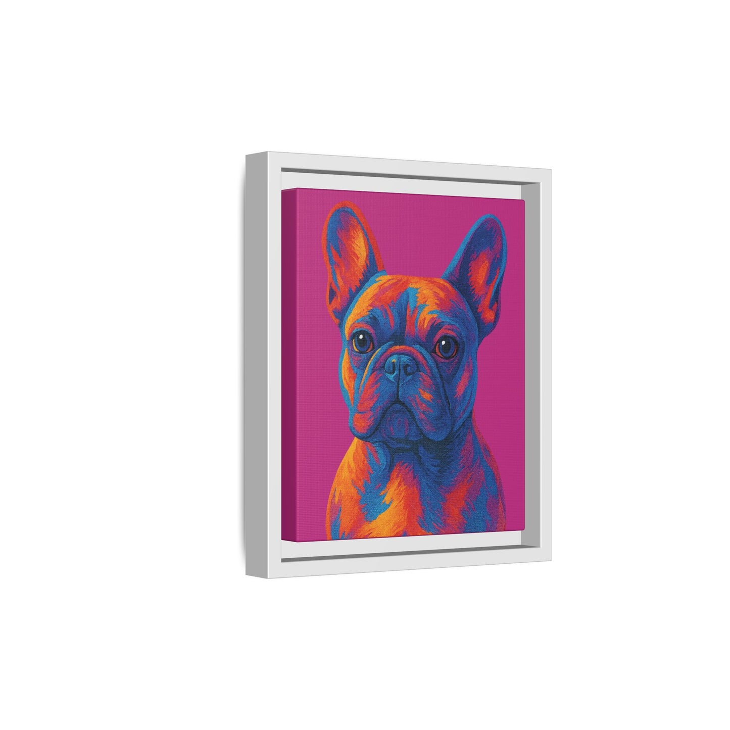 Matte Canvas, Framed (Multi-color) - The Pup Factory - Pink Frenchie
