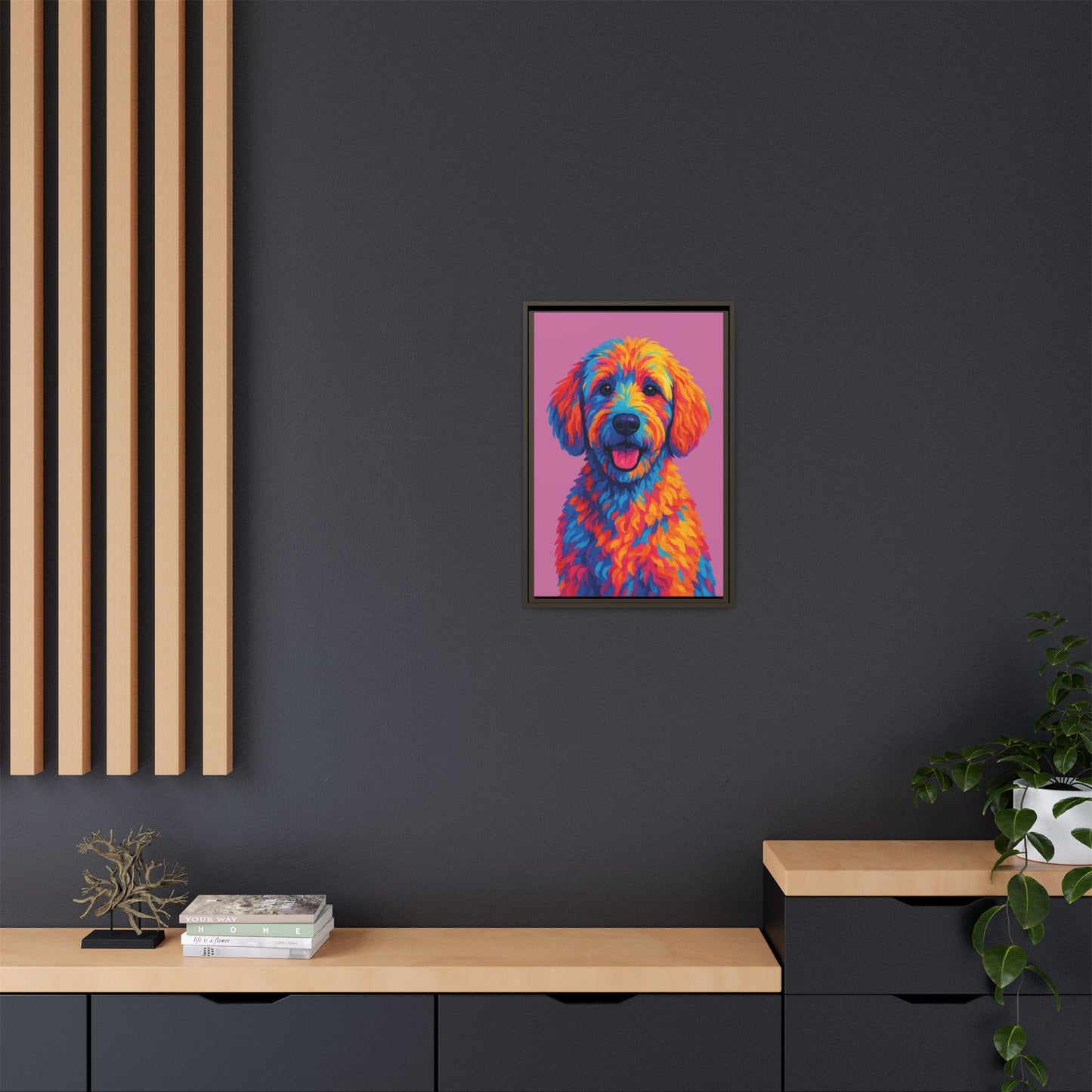 Matte Canvas, Framed (Multi-color) - The Pup Factory - Azalea Goldendoodle