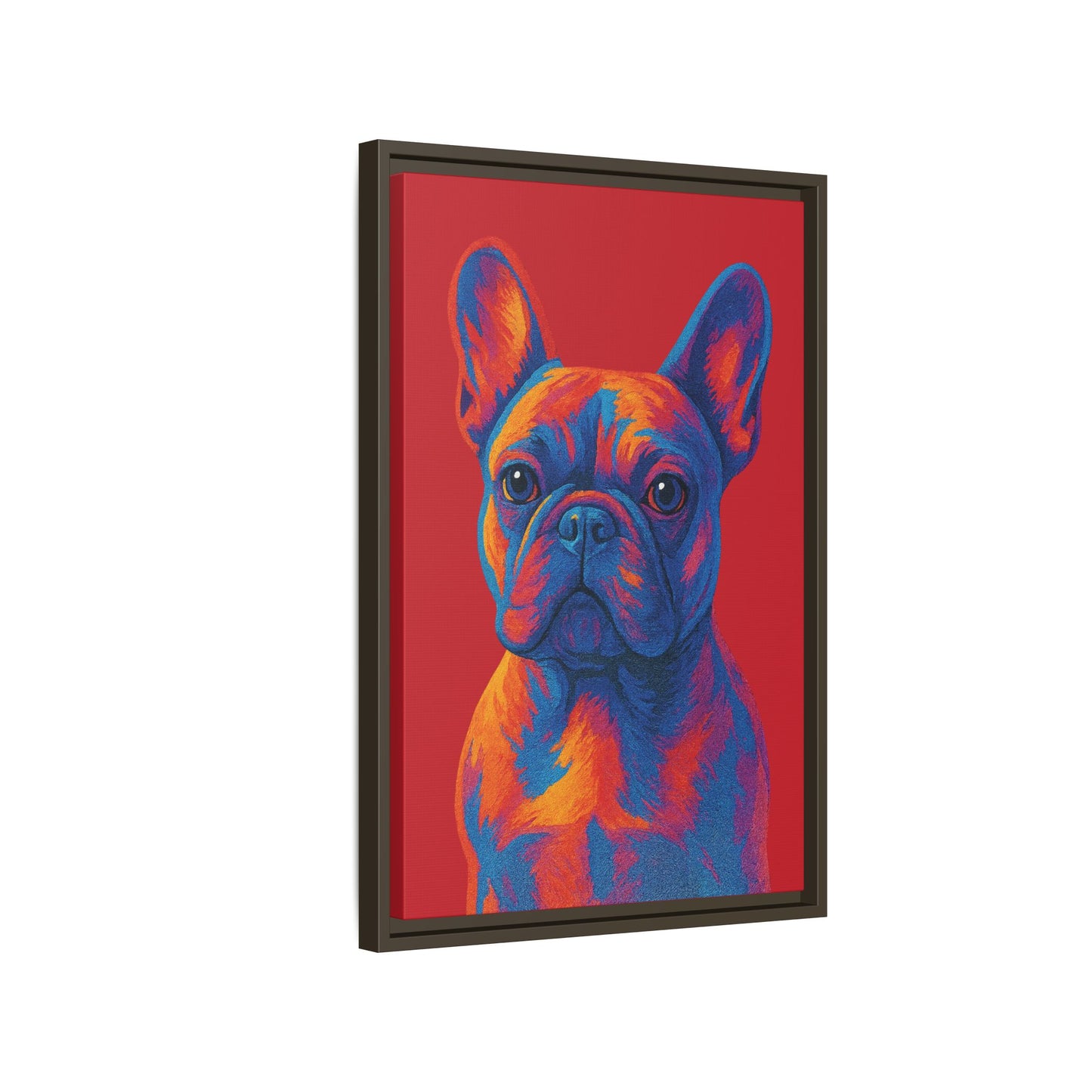 Matte Canvas, Framed (Multi-color) - The Pup Factory - Red Frenchie