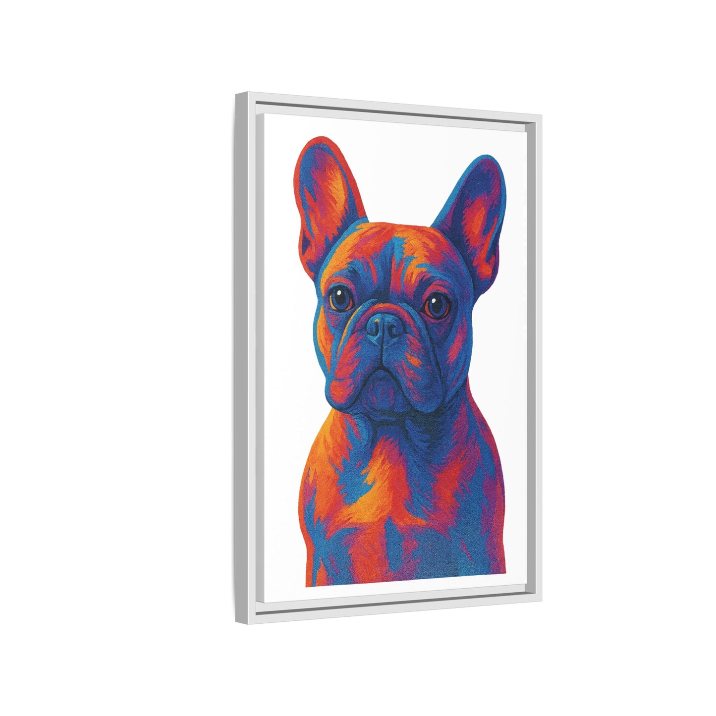 Matte Canvas, Framed (Multi-color) - The Pup Factory - White Frenchie