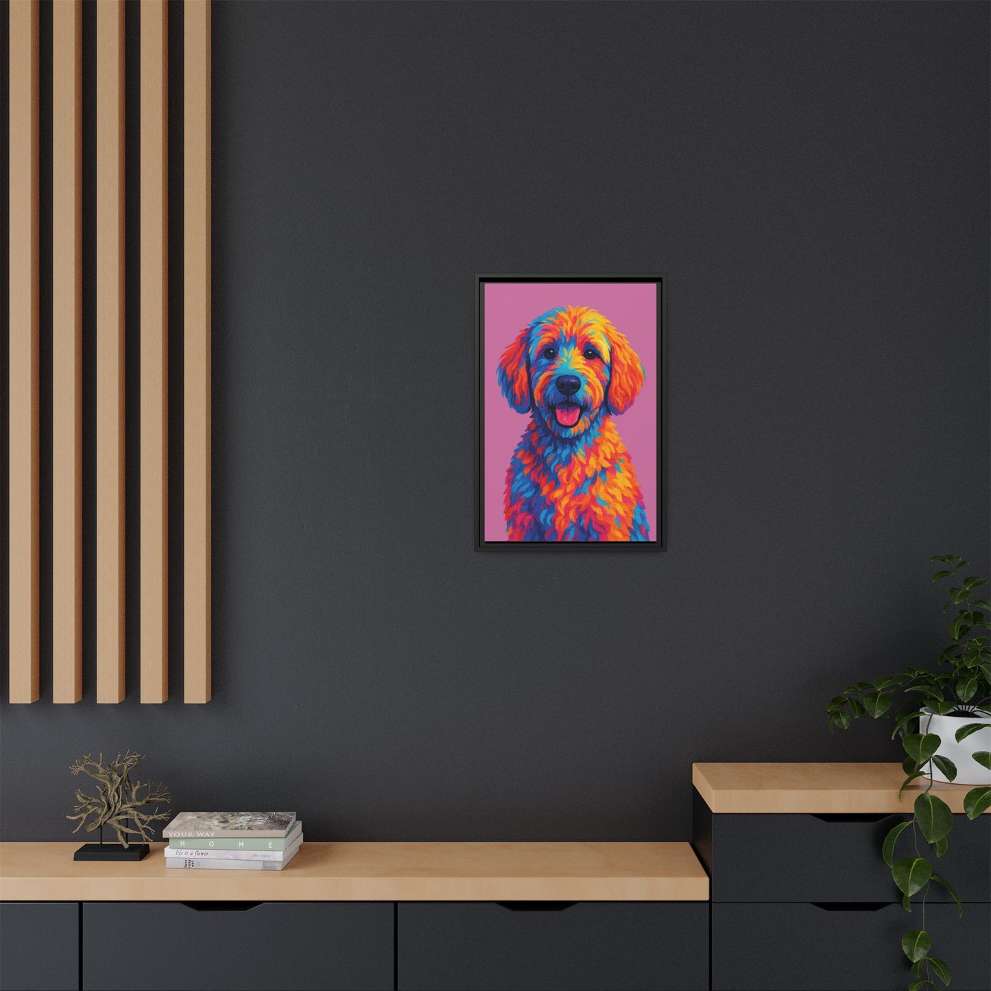 Matte Canvas, Framed (Multi-color) - The Pup Factory - Azalea Goldendoodle