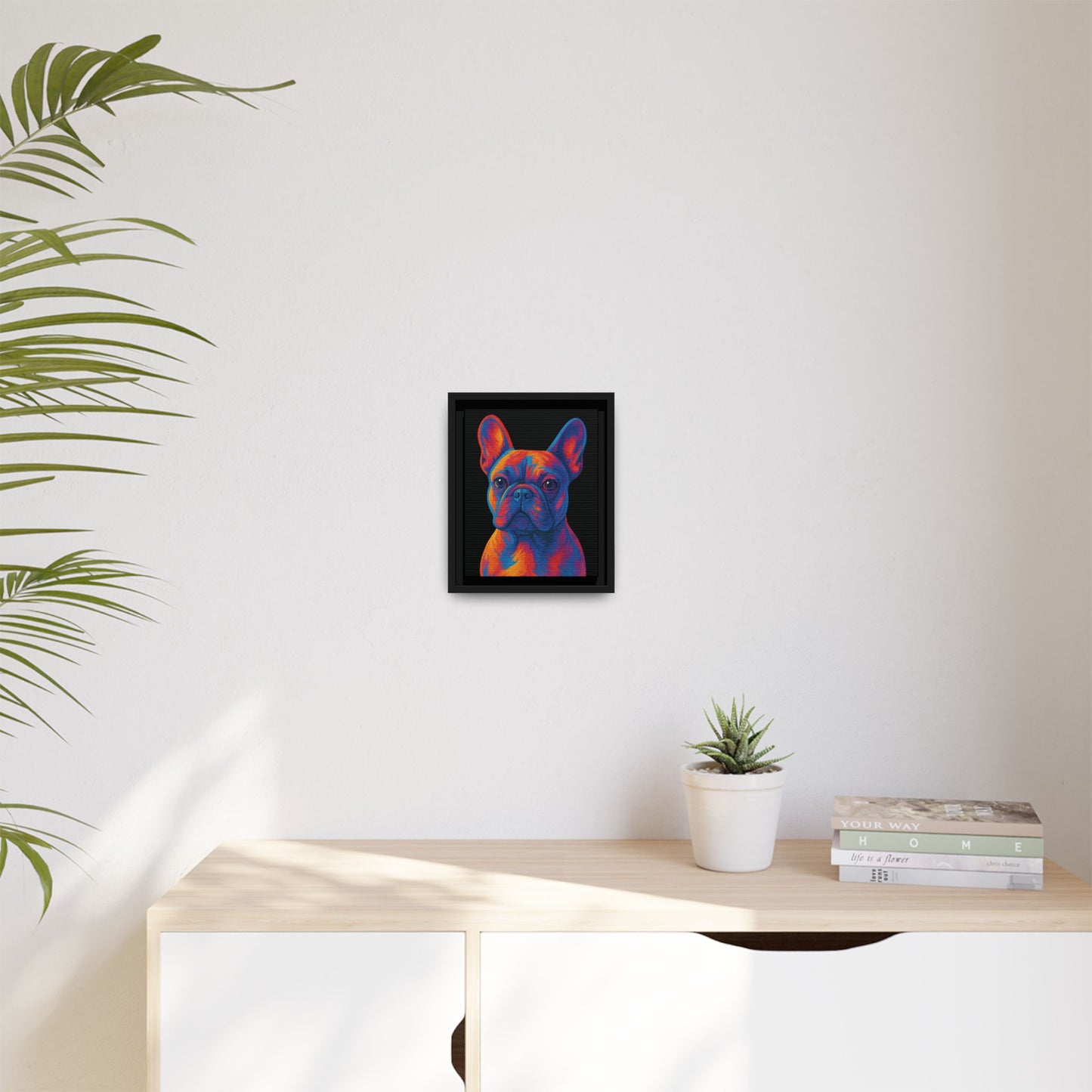 Matte Canvas, Framed (Multi-color) - The Pup Factory - Black Frenchie