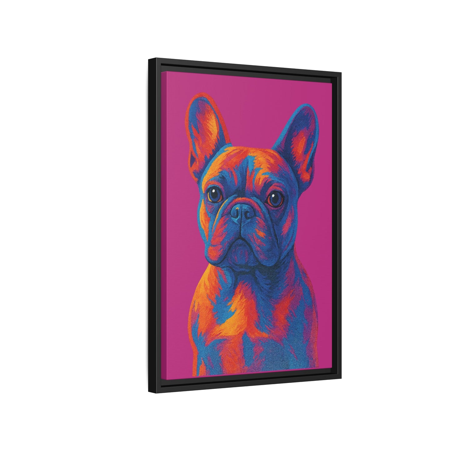 Matte Canvas, Framed (Multi-color) - The Pup Factory - Pink Frenchie