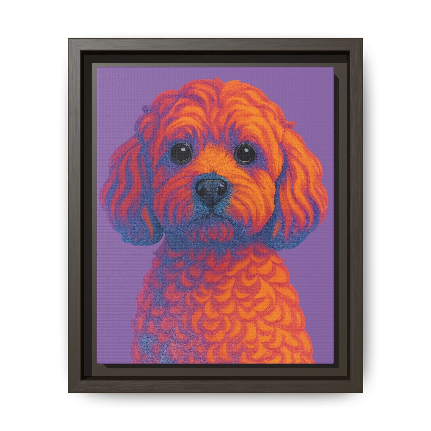 Matte Canvas, Framed (Multi-color) - The Pup Factory - Purple Cavapoo