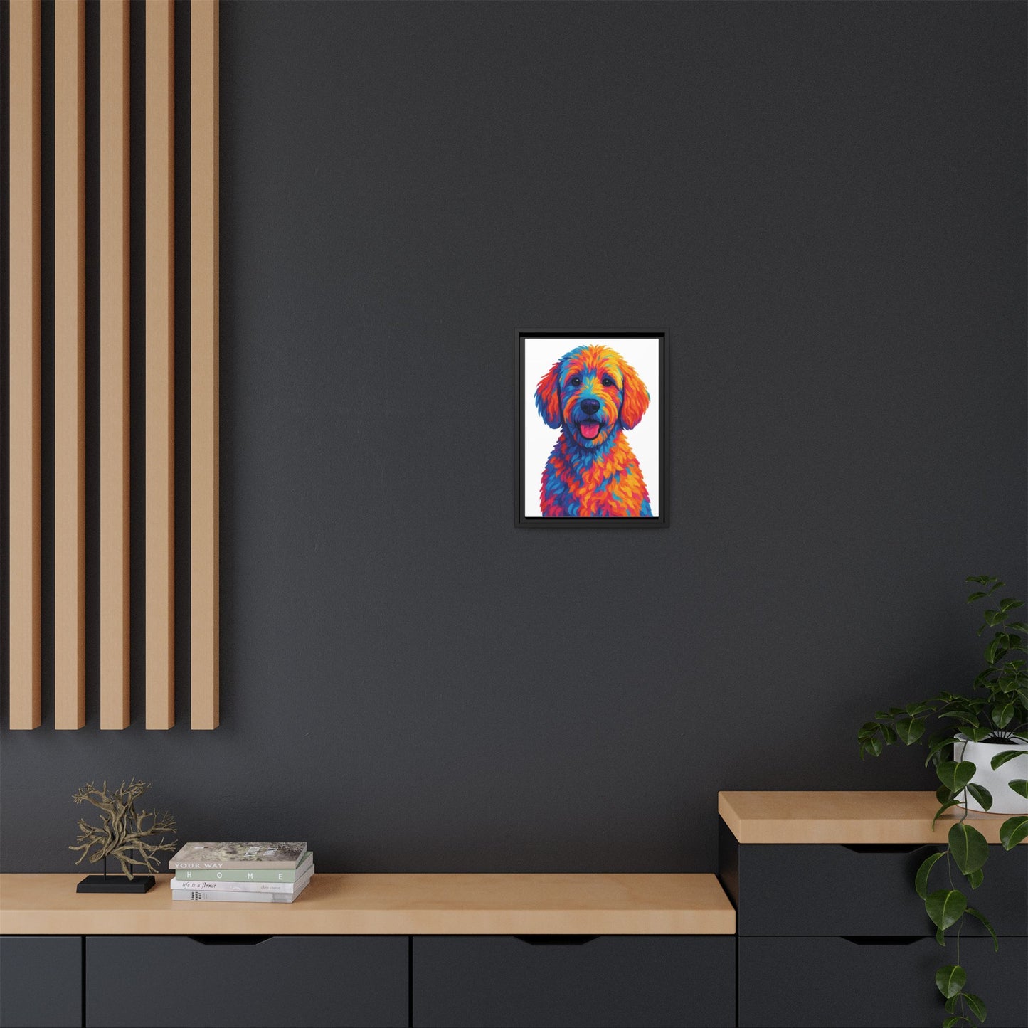 Matte Canvas, Framed (Multi-color) - The Pup Factory - White Goldendoodle