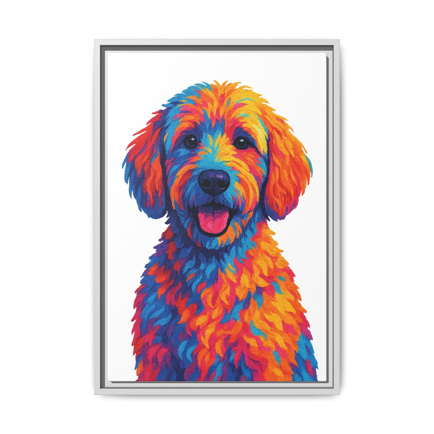 Matte Canvas, Framed (Multi-color) - The Pup Factory - White Goldendoodle