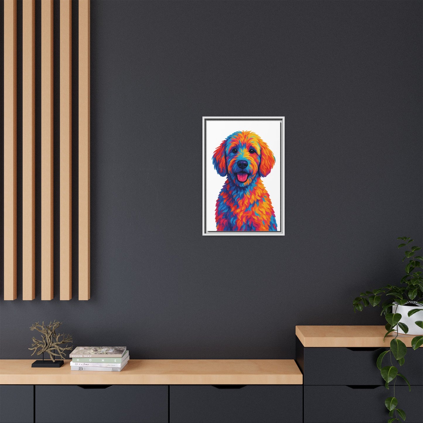 Matte Canvas, Framed (Multi-color) - The Pup Factory - White Goldendoodle