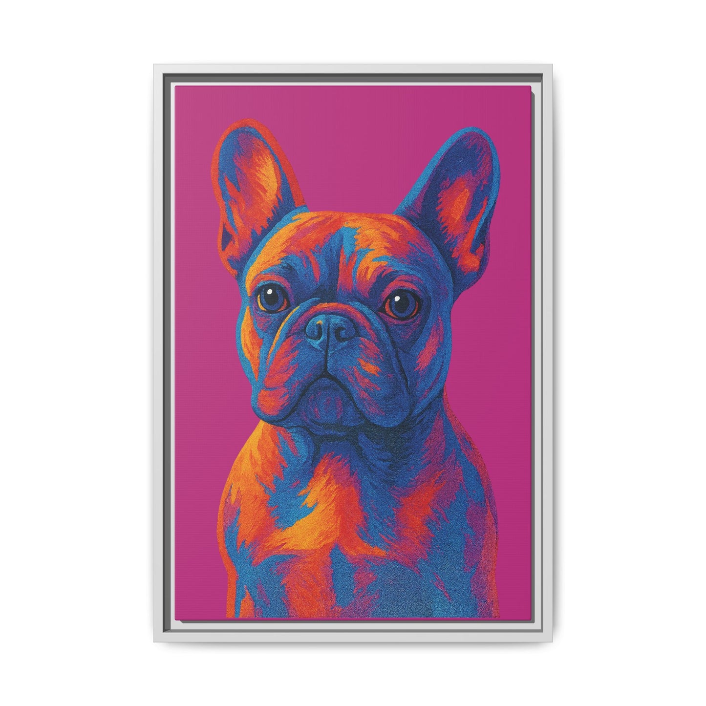 Matte Canvas, Framed (Multi-color) - The Pup Factory - Pink Frenchie
