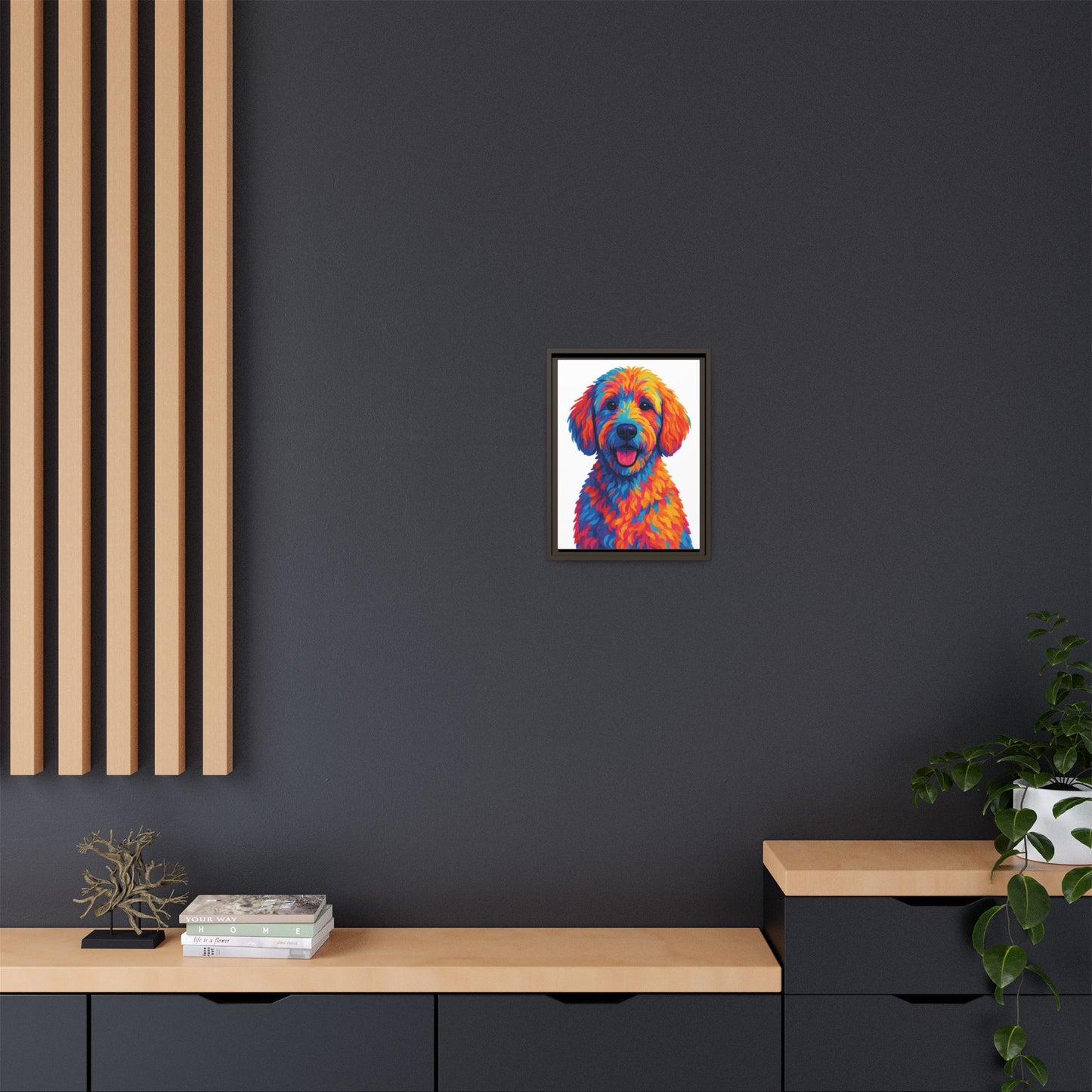 Matte Canvas, Framed (Multi-color) - The Pup Factory - White Goldendoodle
