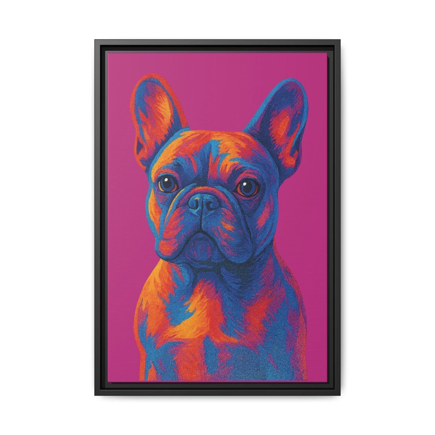 Matte Canvas, Framed (Multi-color) - The Pup Factory - Pink Frenchie