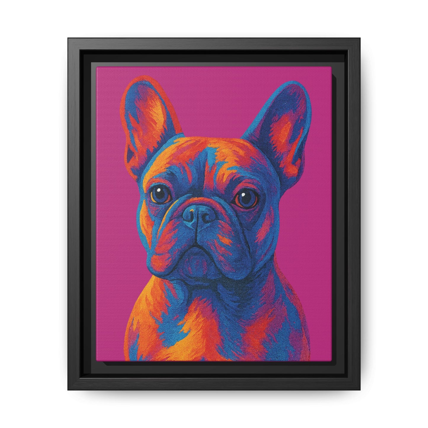 Matte Canvas, Framed (Multi-color) - The Pup Factory - Pink Frenchie