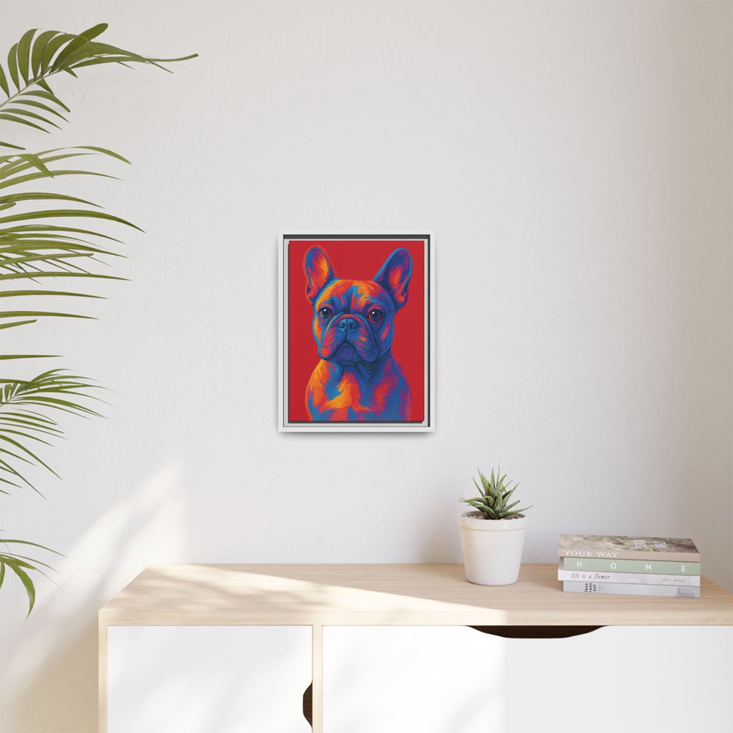 Matte Canvas, Framed (Multi-color) - The Pup Factory - Red Frenchie
