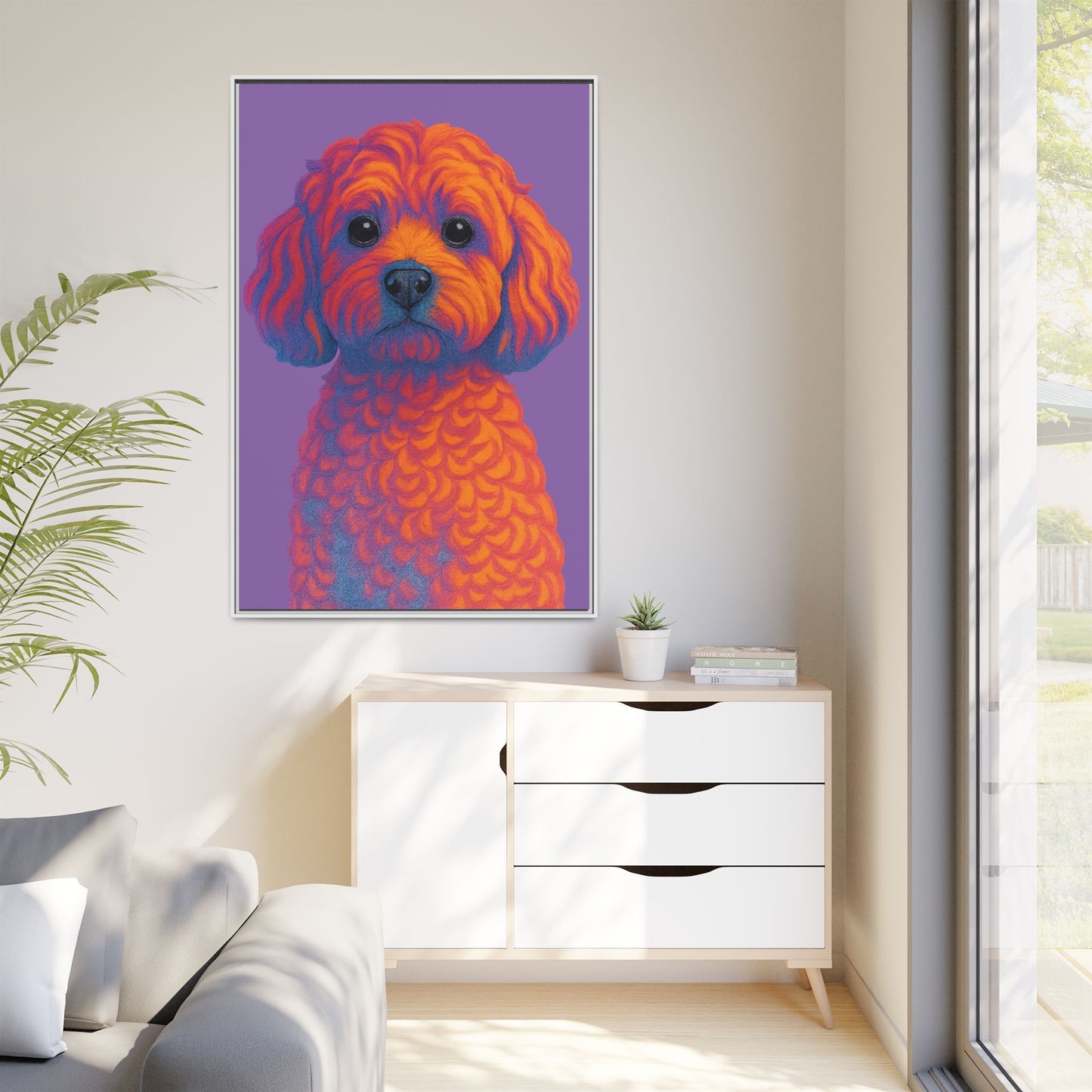 Matte Canvas, Framed (Multi-color) - The Pup Factory - Purple Cavapoo