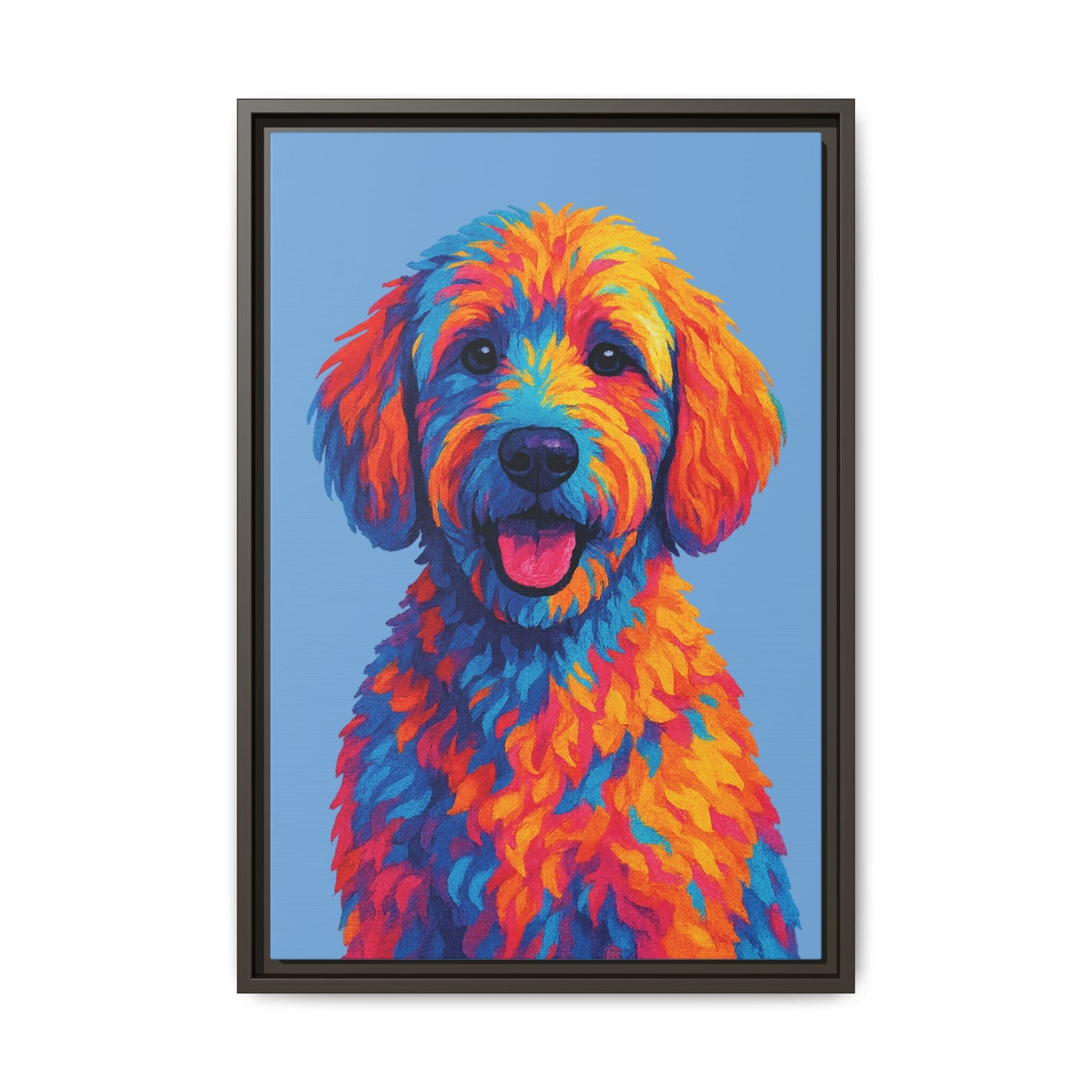Matte Canvas, Framed (Multi-color) - The Pup Factory - Carolina Blue Goldendoodle