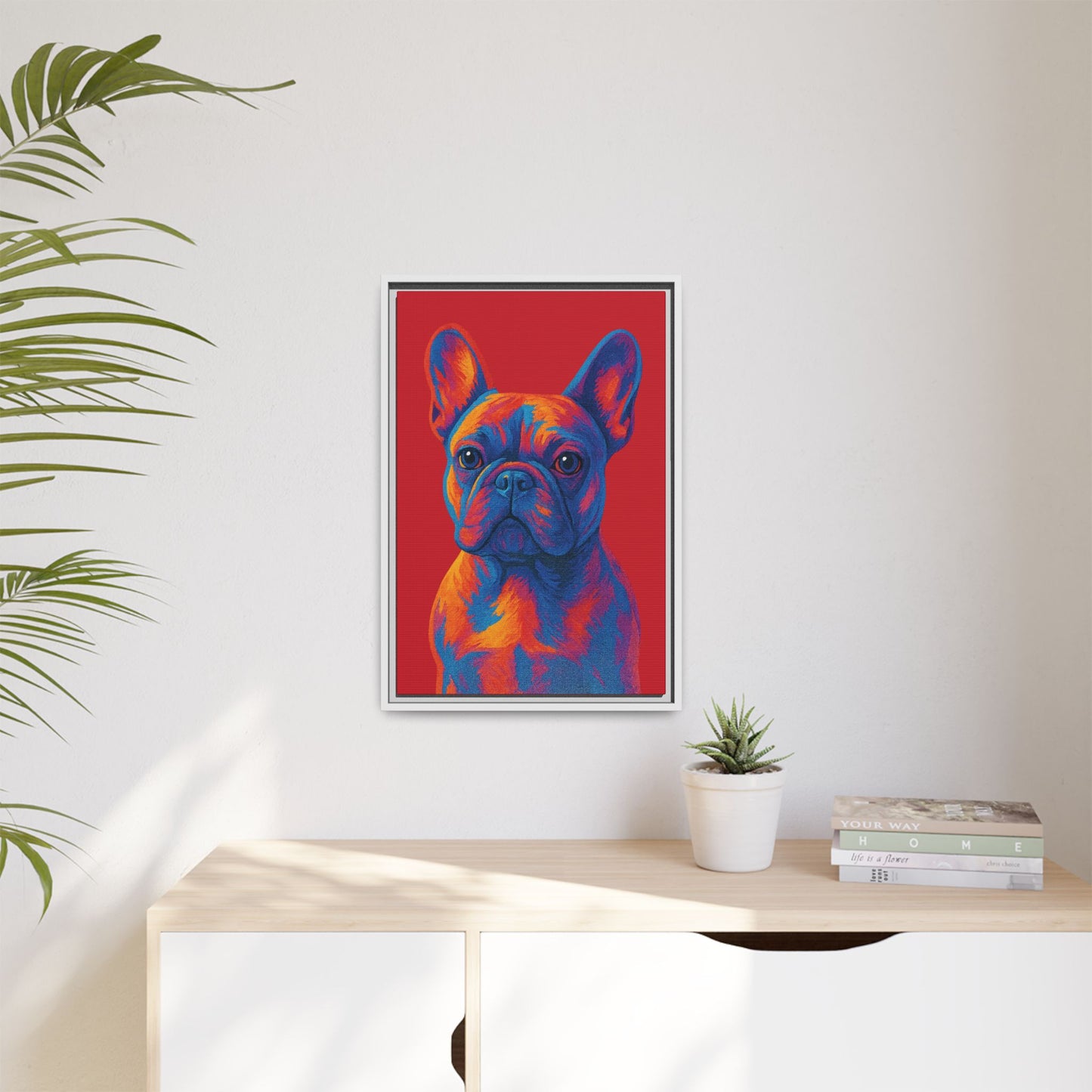 Matte Canvas, Framed (Multi-color) - The Pup Factory - Red Frenchie
