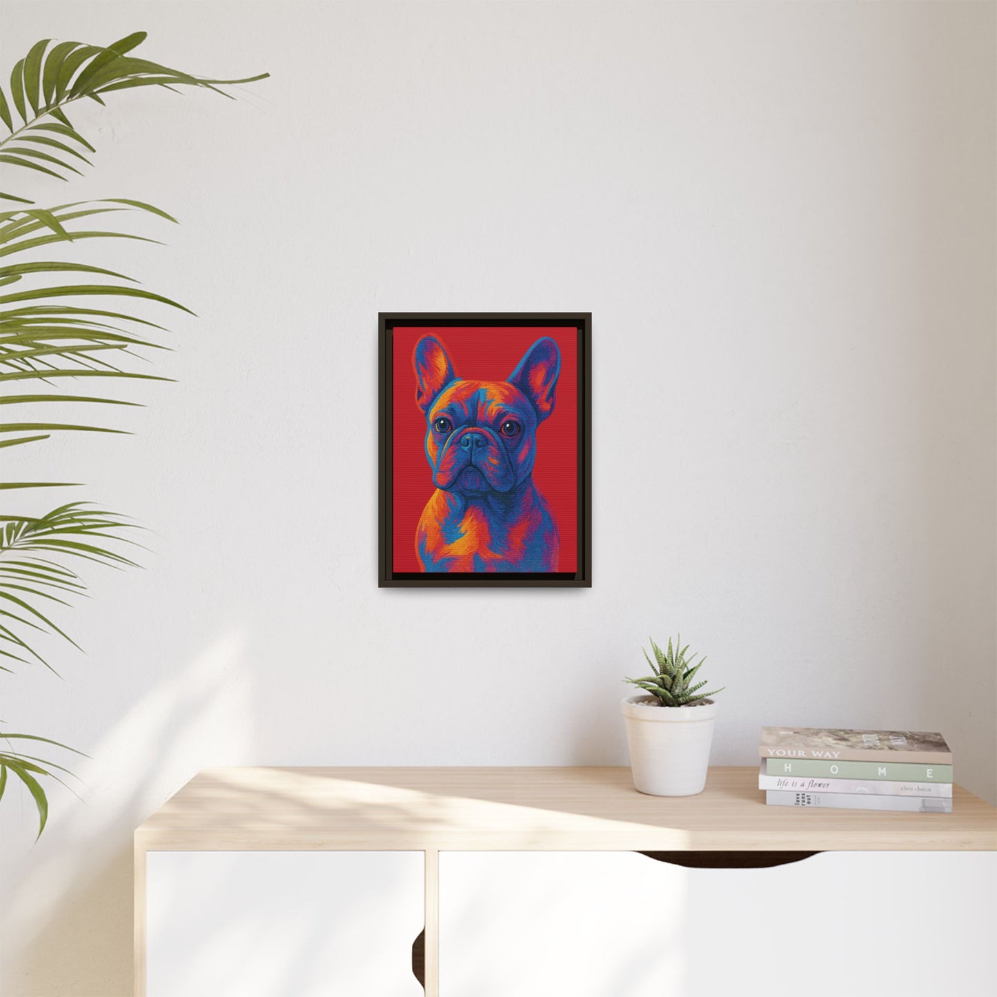 Matte Canvas, Framed (Multi-color) - The Pup Factory - Red Frenchie