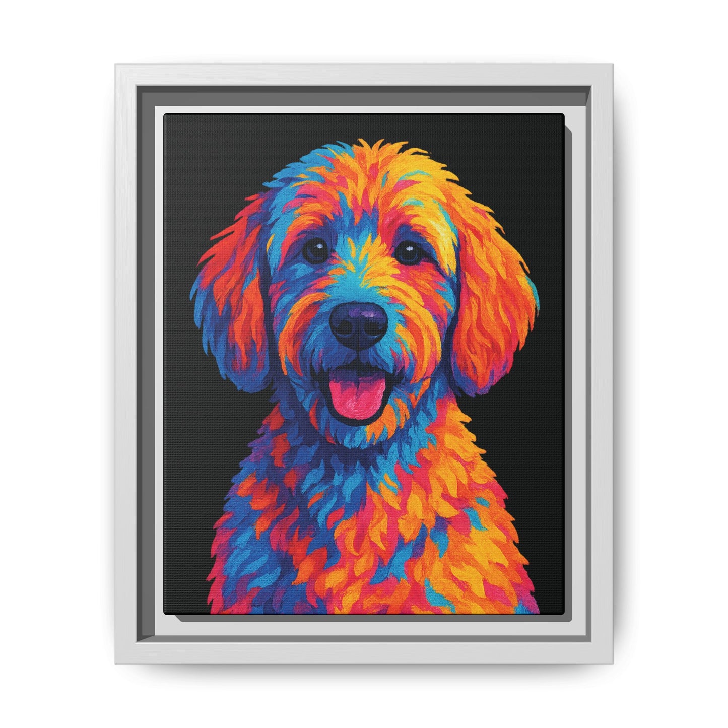 Matte Canvas, Framed (Multi-color) - The Pup Factory - Black Goldendoodle