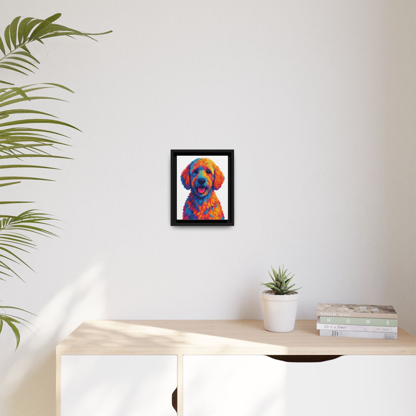 Matte Canvas, Framed (Multi-color) - The Pup Factory - White Goldendoodle
