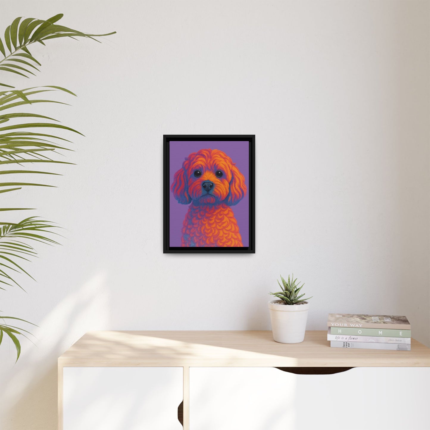 Matte Canvas, Framed (Multi-color) - The Pup Factory - Purple Cavapoo