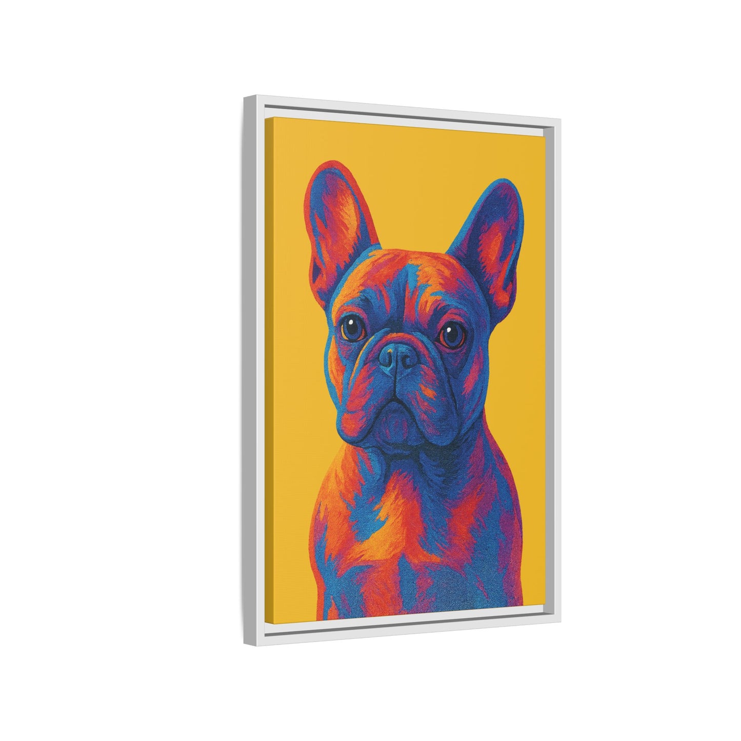 Matte Canvas, Framed (Multi-color) - The Pup Factory - Yellow Frenchie