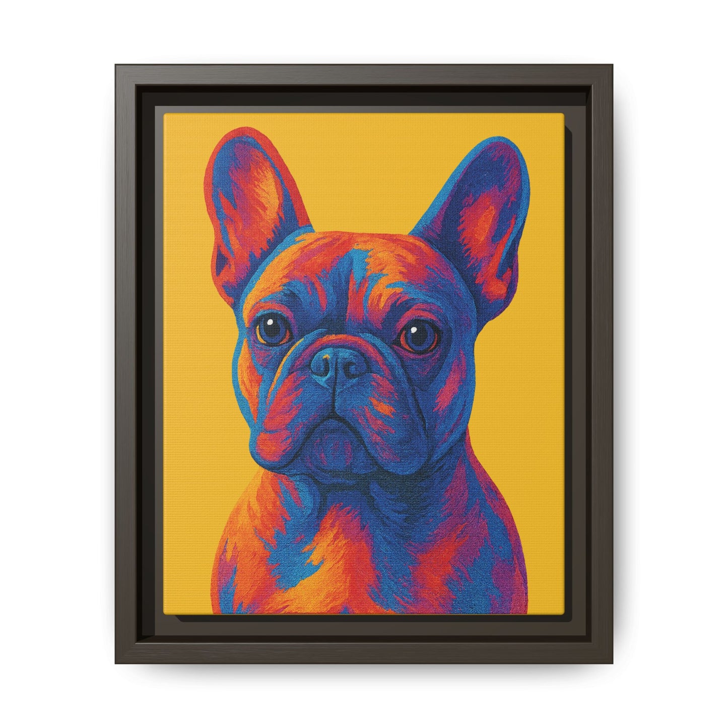 Matte Canvas, Framed (Multi-color) - The Pup Factory - Yellow Frenchie