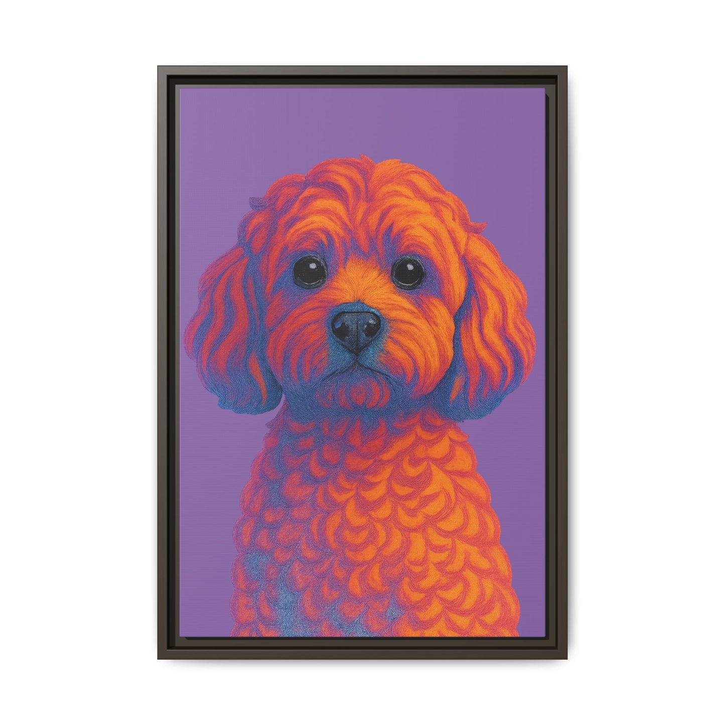 Matte Canvas, Framed (Multi-color) - The Pup Factory - Purple Cavapoo