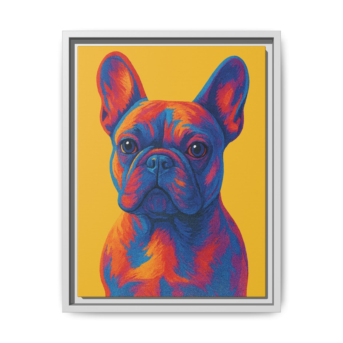 Matte Canvas, Framed (Multi-color) - The Pup Factory - Yellow Frenchie