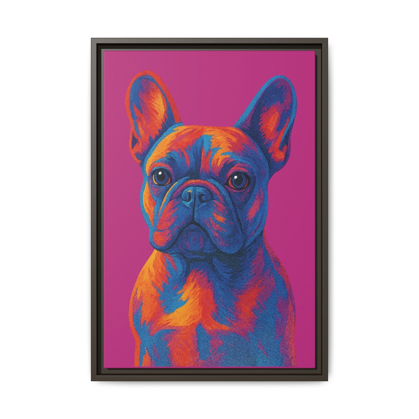 Matte Canvas, Framed (Multi-color) - The Pup Factory - Pink Frenchie