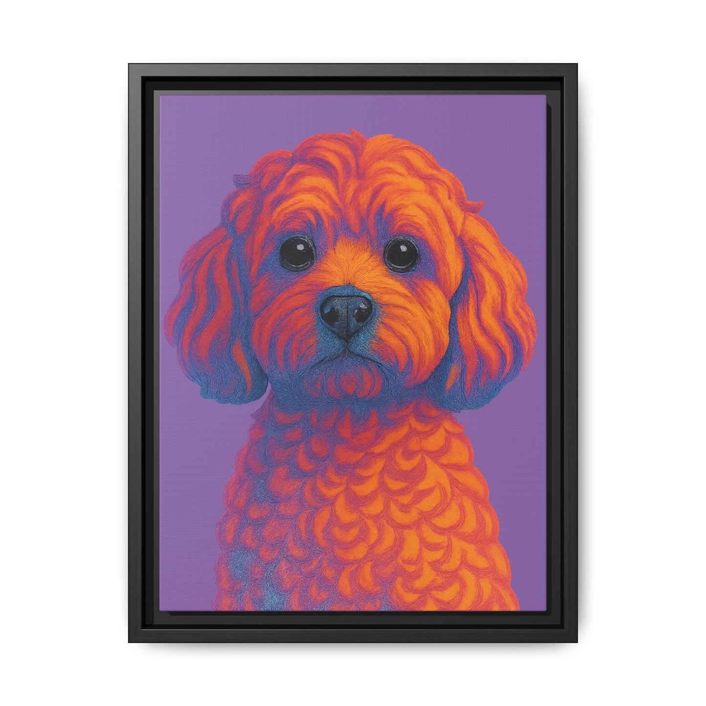 Matte Canvas, Framed (Multi-color) - The Pup Factory - Purple Cavapoo