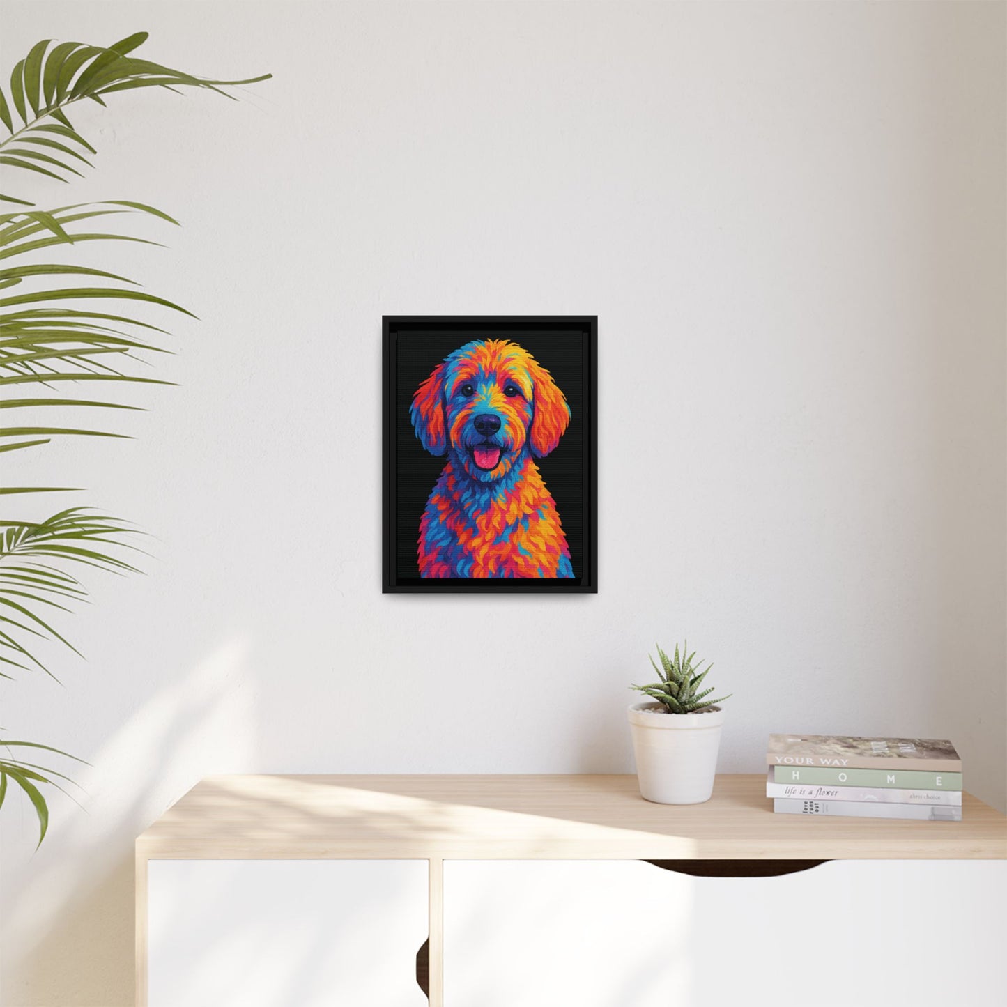 Matte Canvas, Framed (Multi-color) - The Pup Factory - Black Goldendoodle