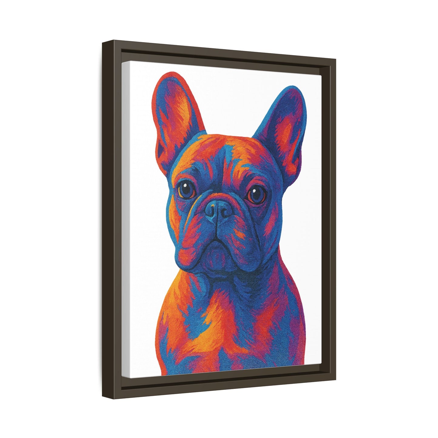 Matte Canvas, Framed (Multi-color) - The Pup Factory - White Frenchie