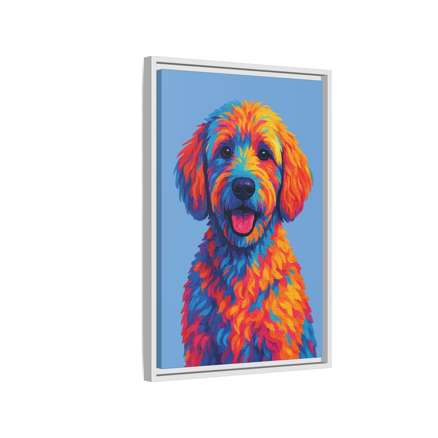 Matte Canvas, Framed (Multi-color) - The Pup Factory - Carolina Blue Goldendoodle