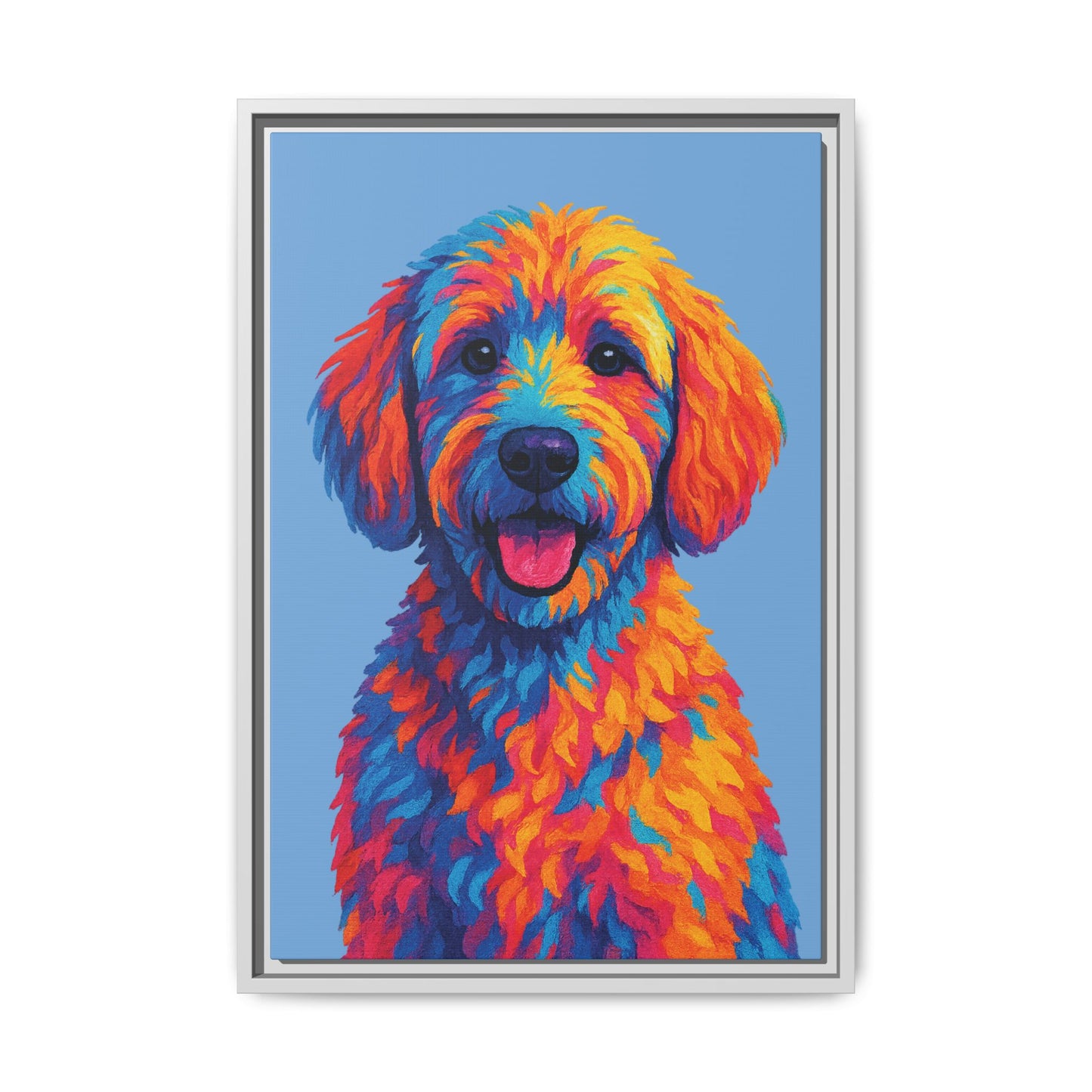 Matte Canvas, Framed (Multi-color) - The Pup Factory - Carolina Blue Goldendoodle