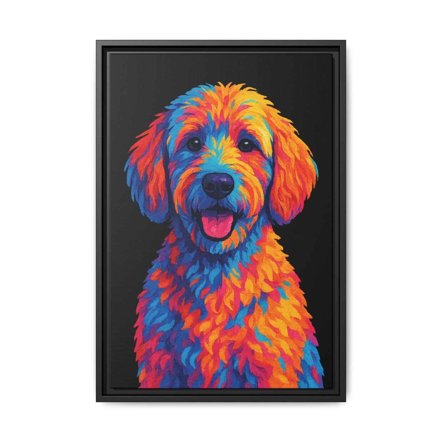 Matte Canvas, Framed (Multi-color) - The Pup Factory - Black Goldendoodle