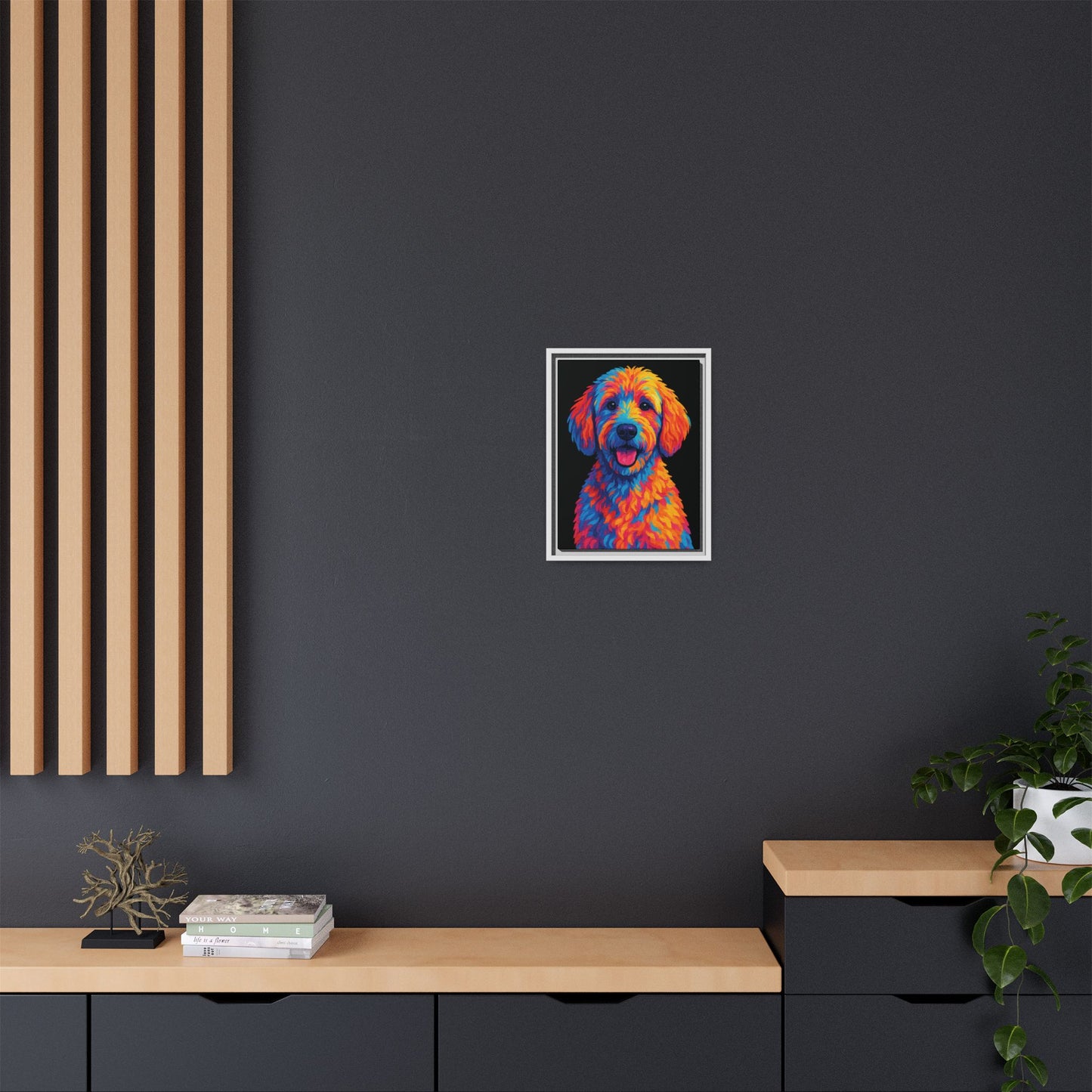 Matte Canvas, Framed (Multi-color) - The Pup Factory - Black Goldendoodle