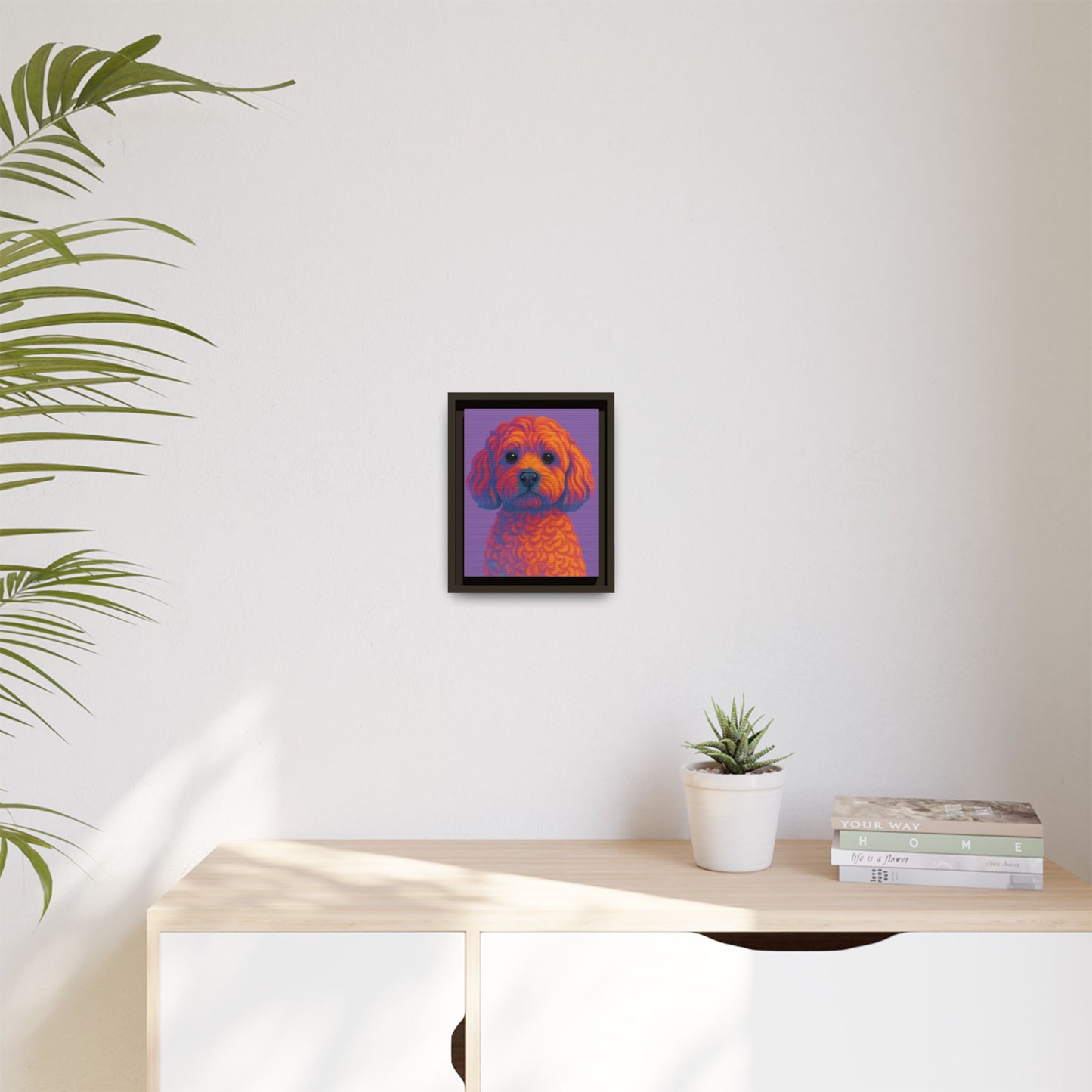 Matte Canvas, Framed (Multi-color) - The Pup Factory - Purple Cavapoo