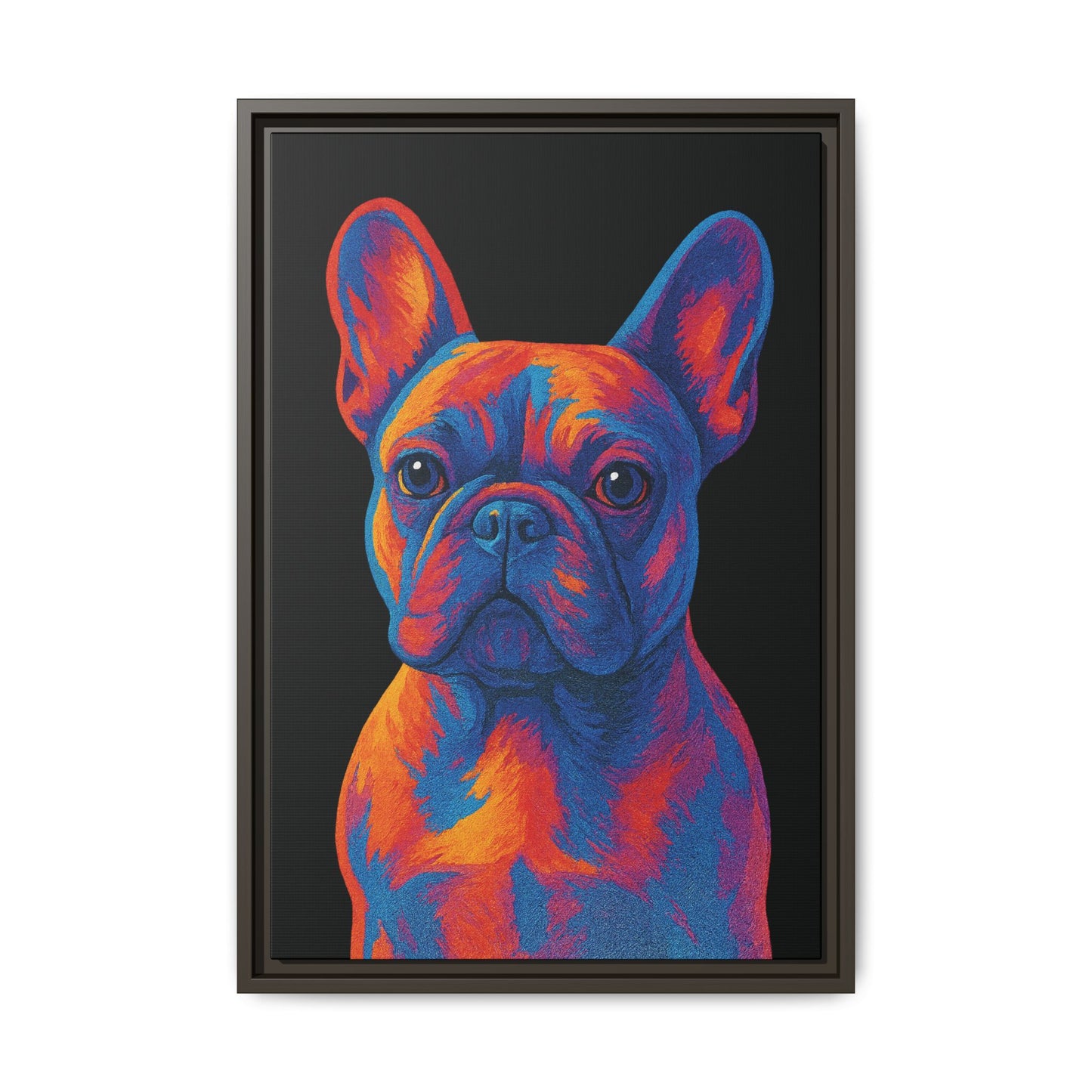 Matte Canvas, Framed (Multi-color) - The Pup Factory - Black Frenchie