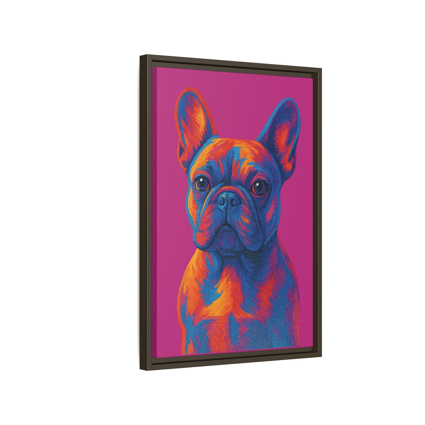Matte Canvas, Framed (Multi-color) - The Pup Factory - Pink Frenchie