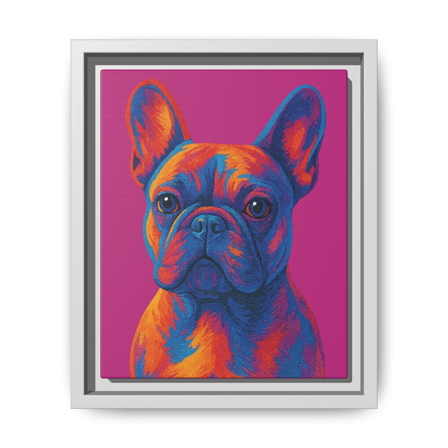 Matte Canvas, Framed (Multi-color) - The Pup Factory - Pink Frenchie