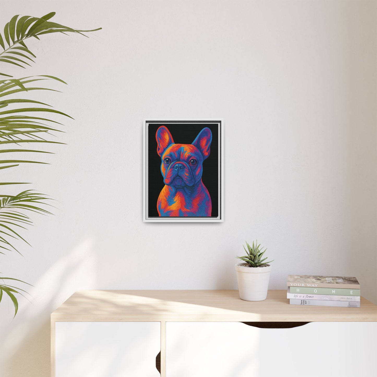 Matte Canvas, Framed (Multi-color) - The Pup Factory - Black Frenchie