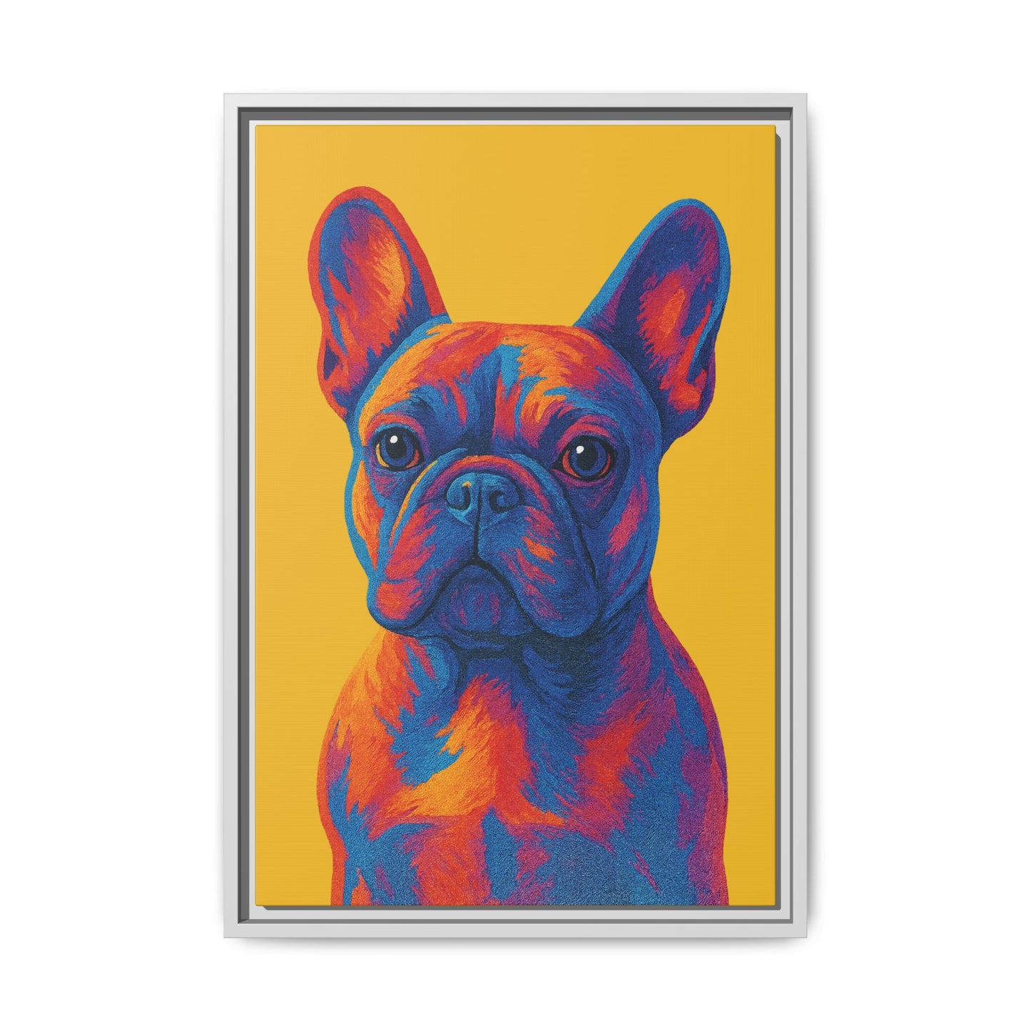 Matte Canvas, Framed (Multi-color) - The Pup Factory - Yellow Frenchie