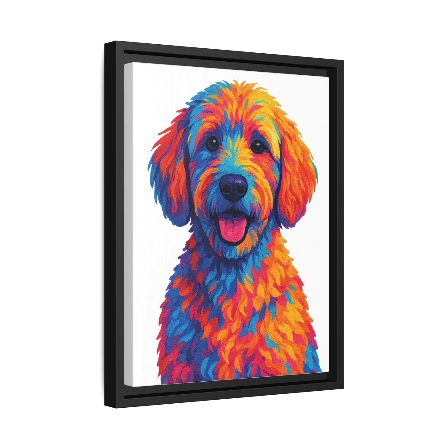 Matte Canvas, Framed (Multi-color) - The Pup Factory - White Goldendoodle