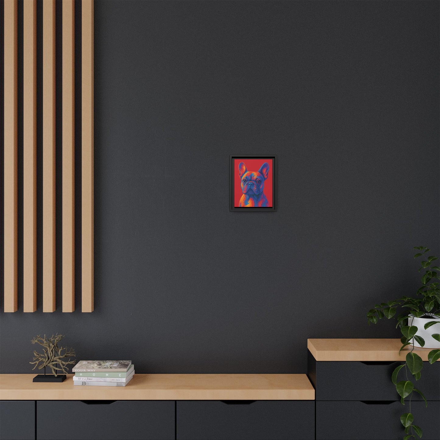 Matte Canvas, Framed (Multi-color) - The Pup Factory - Red Frenchie