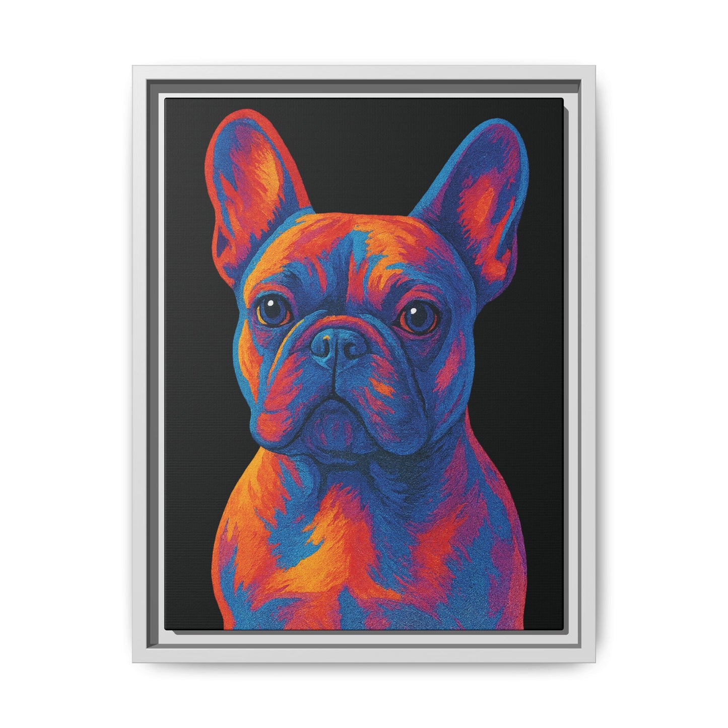 Matte Canvas, Framed (Multi-color) - The Pup Factory - Black Frenchie