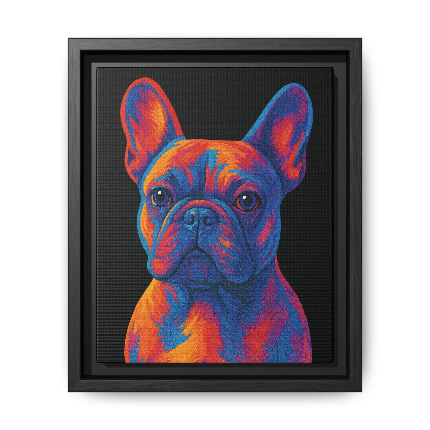 Matte Canvas, Framed (Multi-color) - The Pup Factory - Black Frenchie
