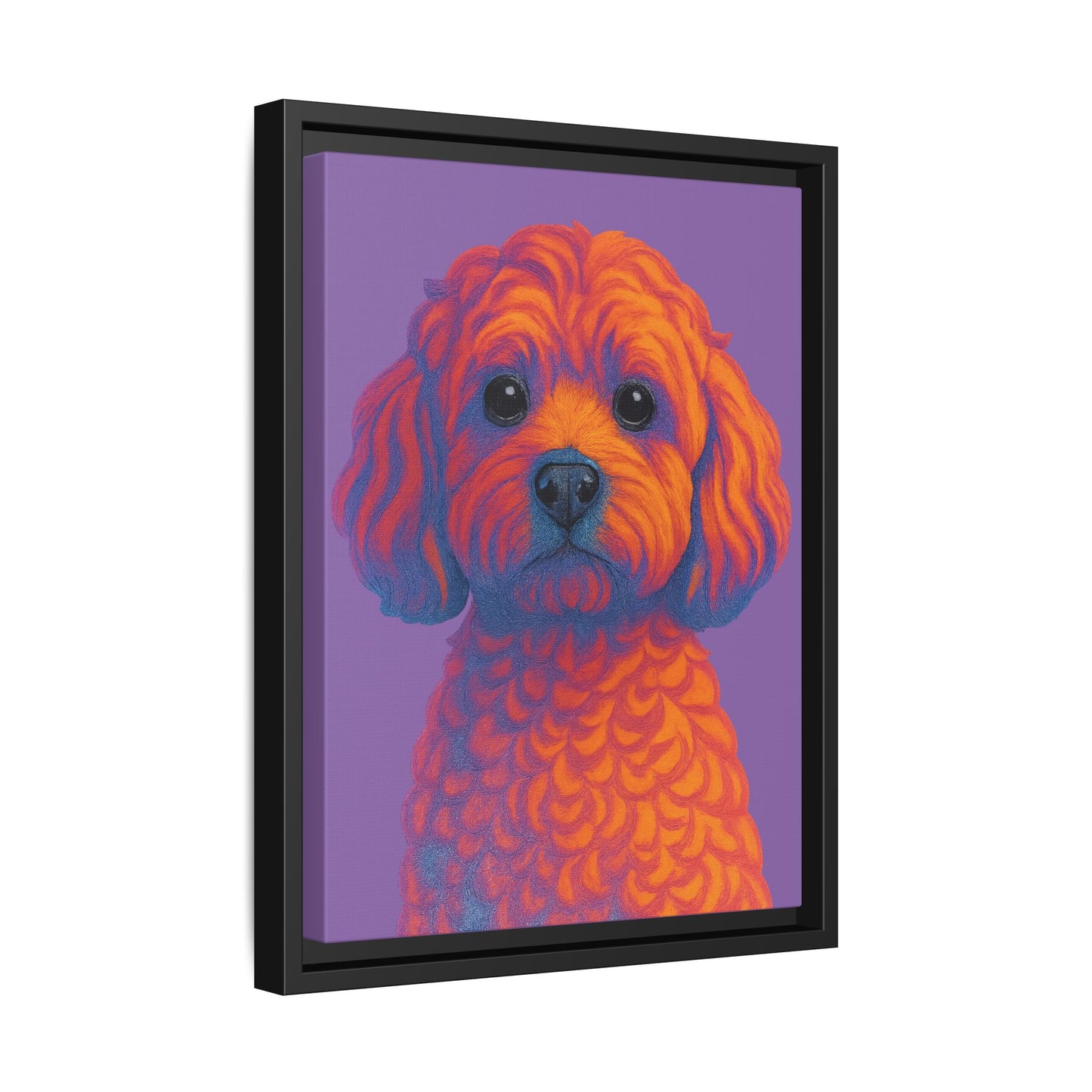 Matte Canvas, Framed (Multi-color) - The Pup Factory - Purple Cavapoo